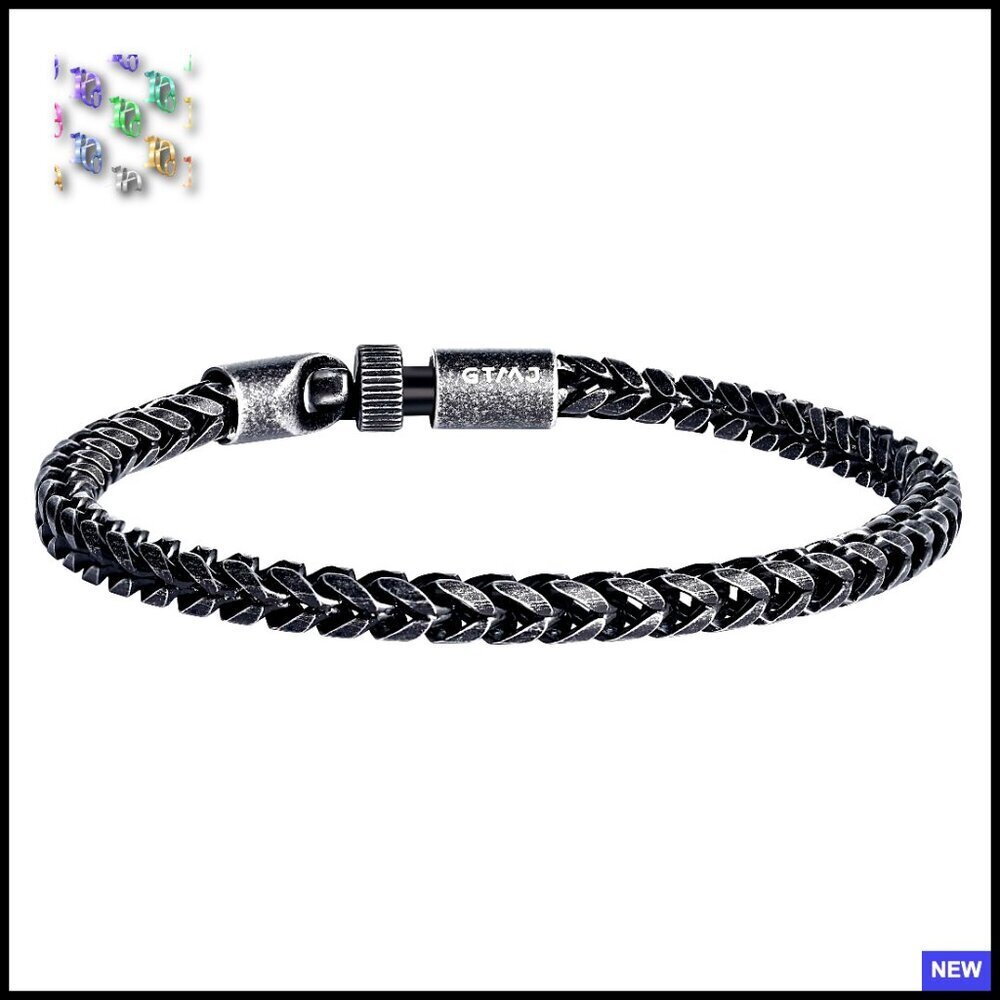 Vintage Stainless Steel Bracelet Classic Sophisticated Men's Jewelry